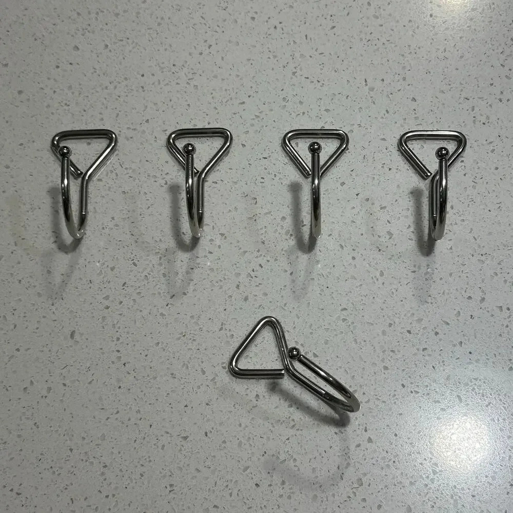 Closet Organization Silver Hooks - Set of 5